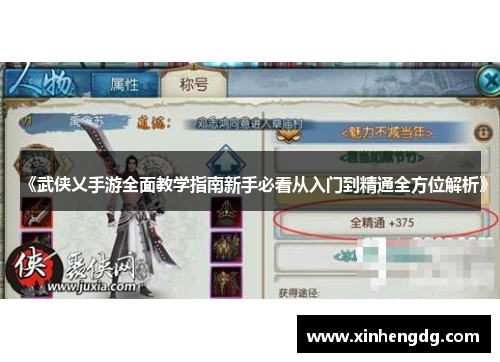 《武侠乂手游全面教学指南新手必看从入门到精通全方位解析》